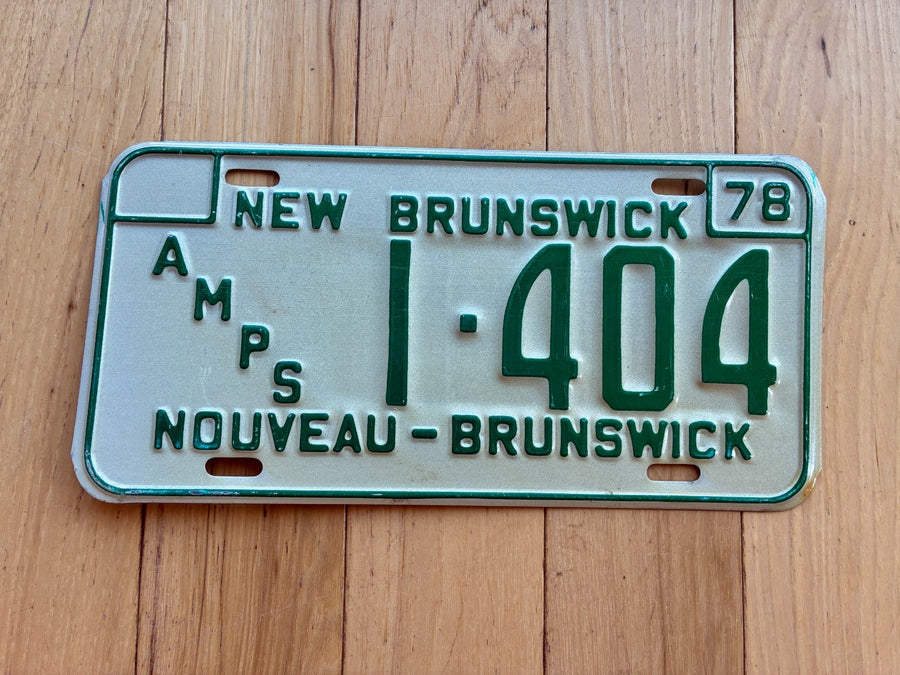 1978 New Brunswick AMPS Handicapped License Plate