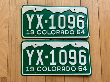 Pair of 1964 Colorado License Plates