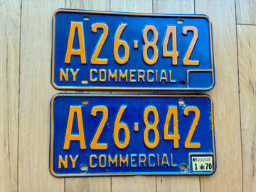 Pair of 1970 New York Commercial License Plates