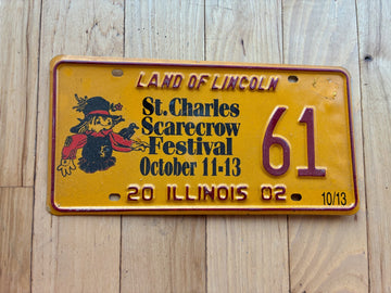 2002 Illinois St Charles Scarecrow Festival Special Event License Plate