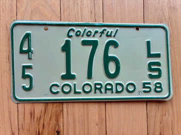 1958 Colorado Trailer License Plate