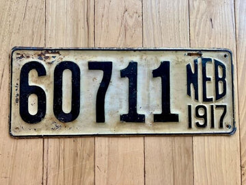 1917 Nebraska License Plate