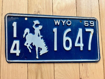 1969 Wyoming License Plate