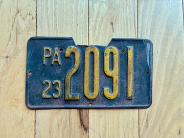 1923 Pennsylvania Motorcycle License Plate