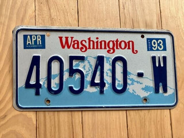 1993 Washington State Truck License Plate (Check With DOL First For YOM)