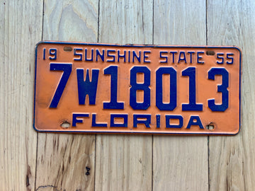 1955 Florida License Plate - Not YOM Clear