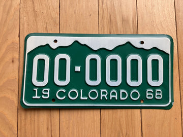 1968 Colorado Sample License Plate