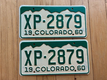 Pair of 1960 Colorado License Plates