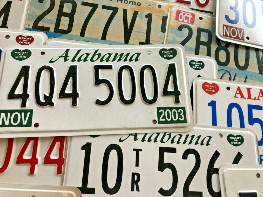 Mixed Lot of 100 Craft Condition Alabama License Plates