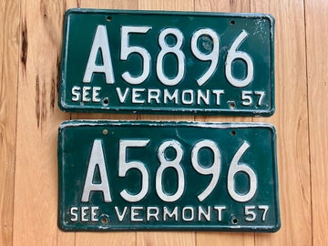 Pair of 1957 Vermont License Plates
