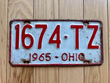 1965 Ohio License Plate