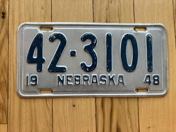1948 Nebraska License Plate