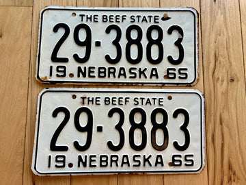 Pair of 1965 Nebraska License Plates