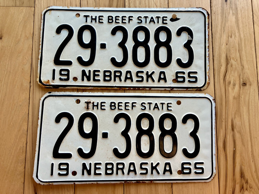 Pair of 1965 Nebraska License Plates