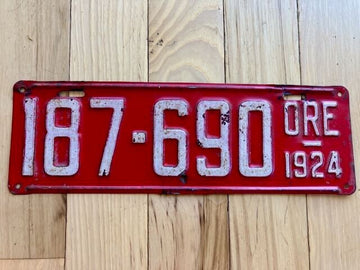 1924 Oregon License Plate