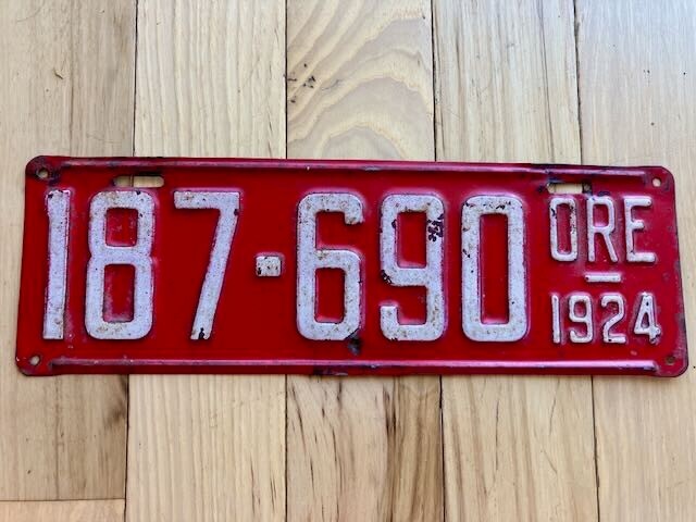 1924 Oregon License Plate