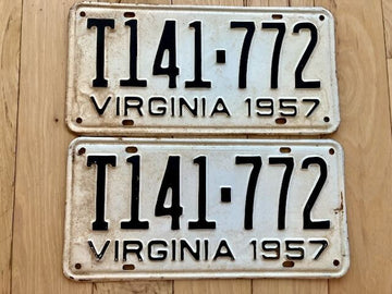 Pair of 1957 Virginia Truck License Plates