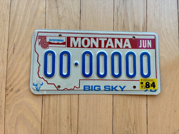 1984 Montana Sample License Plate