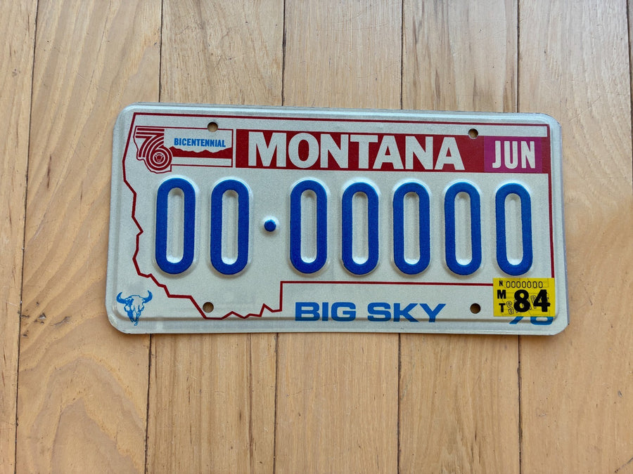 1984 Montana Sample License Plate