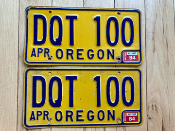 Pair of 1984 Oregon License Plates