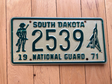 1971 South Dakota National Guard License Plate