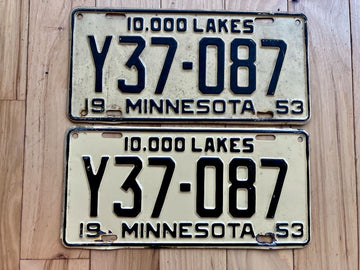 Pair of 1953 Minnesota License Plates