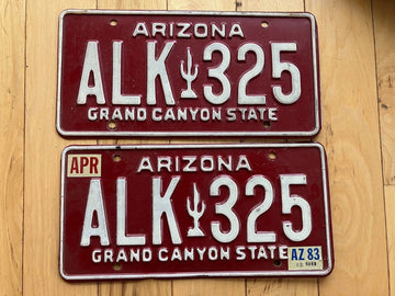 Pair of 1983 Arizona License Plates