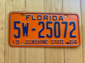 1964 Florida License Plate - Numbers YOM Clear