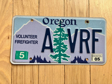 2005 Oregon Volunteer Firefighter License Plate
