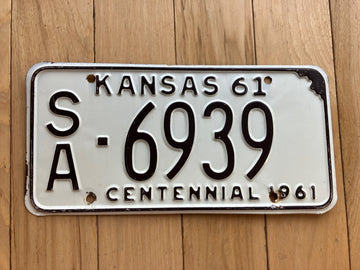 1961 Kansas License Plate