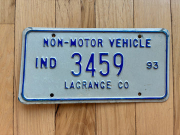 1993 Indiana Non Motor Vehicle/ Buggy License Plate