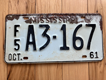 1961 Mississippi License Plate