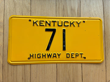1956 to 1962 Kentucky Highway Department License Plate