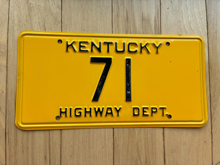 1956 to 1962 Kentucky Highway Department License Plate