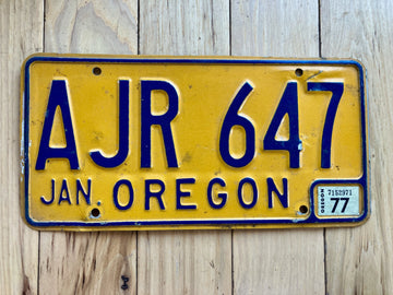 1977 Oregon License Plate