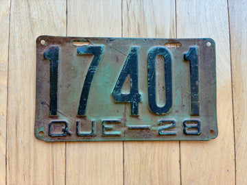 1928 Quebec License Plate