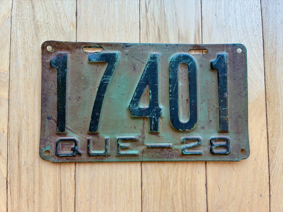 1928 Quebec License Plate