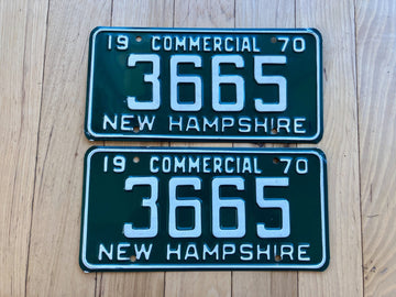 Pair of 1970 New Hampshire Commercial License Plates