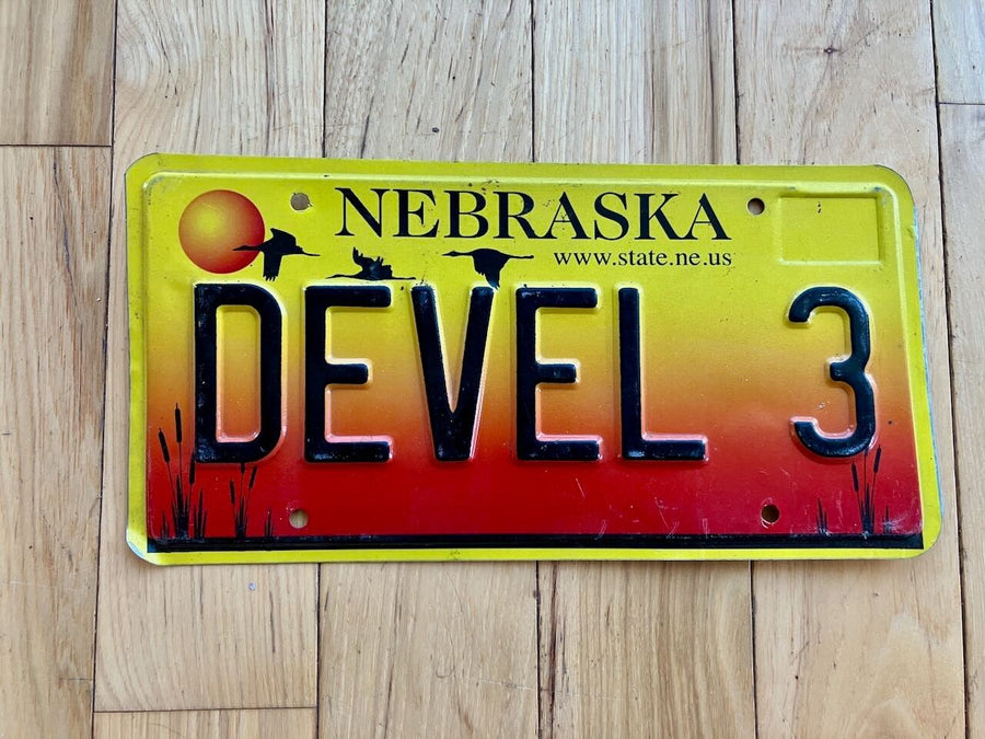 2004 Base Nebraska Vanity License Plate -Devel 3