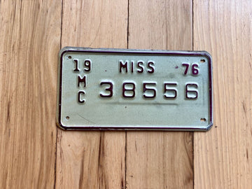 1976 Mississippi Motorcycle License Plate