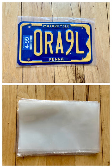 5.25x 8.5 Larger Motorcycle License Plate Sleeves -3 MIL High Clarity - USA Made