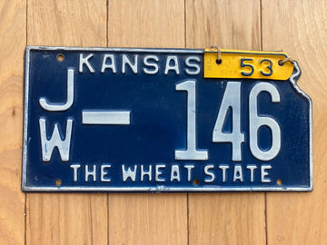 1953 Kansas License Plate