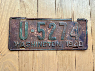1940 Washington State License Plate