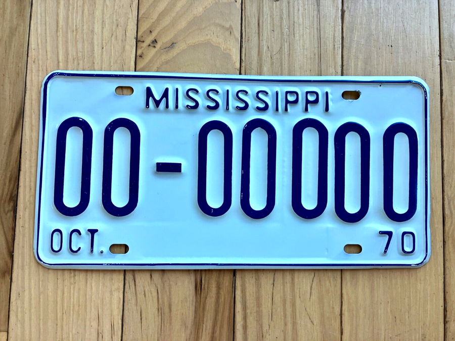 1970 Mississippi Sample License Plate