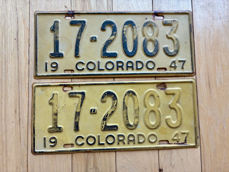 Pair of 1947 Colorado License Plates