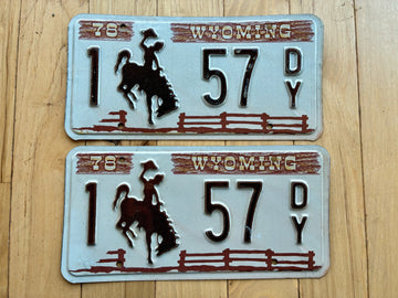 1978 Pair of Wyoming License Plates
