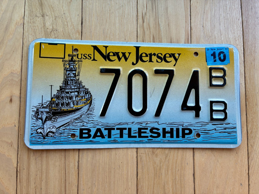2010 New Jersey Battleship License Plate