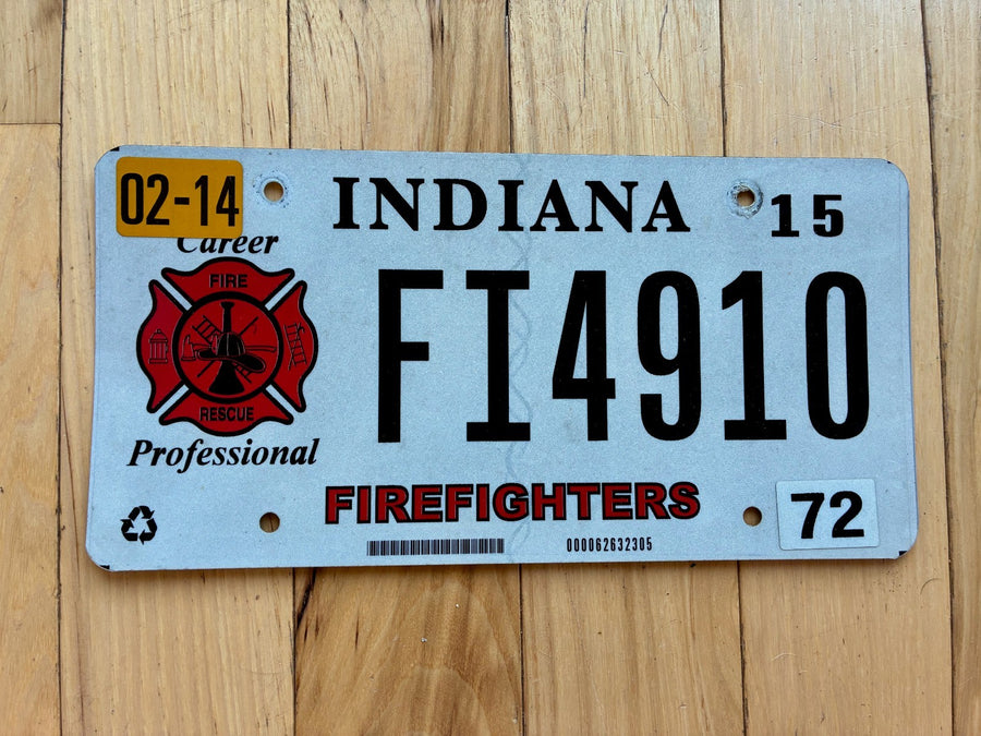 2015 Indiana Firefighters License Plate