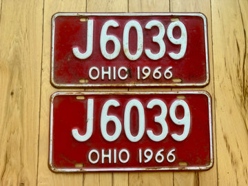 Pair of 1966 Ohio License Plates