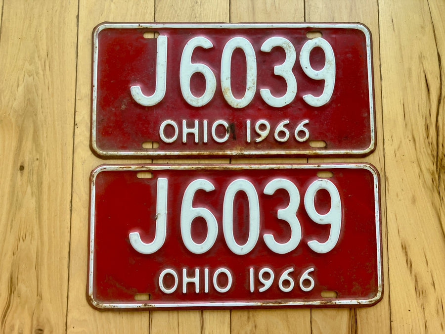 Pair of 1966 Ohio License Plates